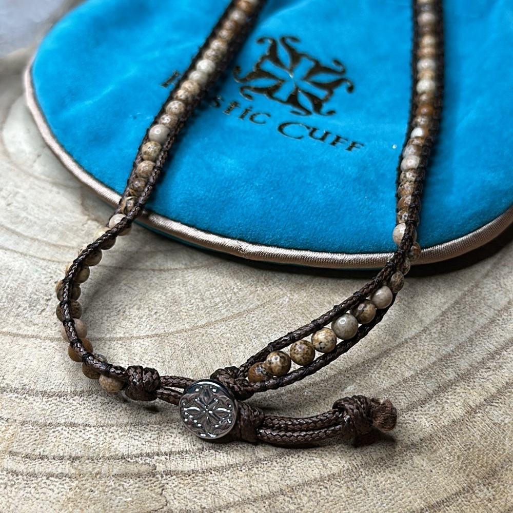 Rustic Cuff bracelet double wrap - Picture 3 of 6